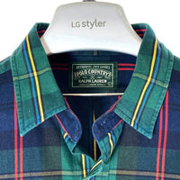 POLO COUNTRY RALPH LAUREN ポロカントリー ラルフローレン 両ポケット タータンチェック 長袖シャツ グリーン sizeL 瑞穂店