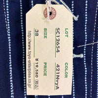 SUGAR CANE シュガーケーン SC12654 ウォバッシュ ストライプ ワークベスト ネイビー size38 瑞穂店