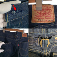 90's LEVI'S リーバイス 701XX BIG E 復刻 バックルバック テーパードデニムパンツ インディゴ 紙パッチ 日本製 91年 Size 34×34 福生店