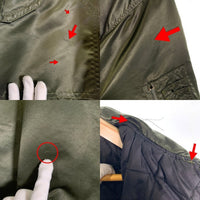 ~90's Sportsmaster スポーツマスター フライトジャケット オリーブ 中綿 ワッペン USA製 IDEAL Size XXL 福生店