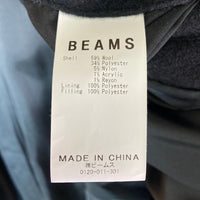 BEAMS ビームス 11-19-1471-120 中綿 ウール モッズ コート ブラック sizeL 瑞穂店