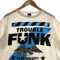 TROUBLE FUNK トラブルファンク SAY WHAT! 半袖 Tシャツ ホワイト イギリス製 Size EX Large 福生店