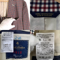 Brooks Brothers ブルックスブラザーズ ウール チェック柄 2B テーラードジャケット レッド ネーム入り Size 42R 福生店
