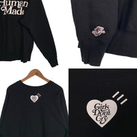 HUMAN MADE ヒューマンメイド 23SS Girls Don’t Cry ガールズドントクライ ロゴプリント クルーネックスウェットトレーナー ブラック Size XL 福生店