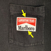 90's Marlboro マルボロ coyote bluff コヨーテ ポケット Tシャツ ブラック フルーツオブザルームボディ Size XL 福生店