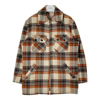 BLACK BEAR ブラックベア TALONジップ 70's チェック シャツジャケット オレンジ×アイボリー size-※所々汚れあり 瑞穂店