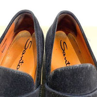 Santoni サントーニ スウェード コインローファー ネイビー B33B Size 8 福生店