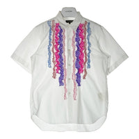COMME des GARCONS HOMME PLUS コムデギャルソン オム プリュス 半袖フリル装飾シャツ ホワイト sizeXS 瑞穂店