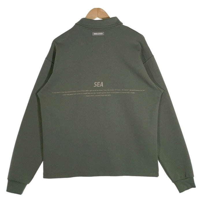 WIND AND SEA ウィンダンシー ポンチスウェット ロングスリーブポロシャツ オリーブ WDS-O-MILTECH-23-Q2-CS-03  Size M 福生店