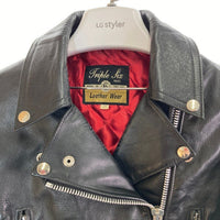 TRIPLE SIX 666 トリプルシックス レザー ダブルライダースジャケット ブラック レディース size34 瑞穂店