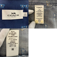 COACH コーチ コットン レーヨン ボタンダウン 半袖シャツ ネイビー サングラス柄 C3040 Size L 福生店