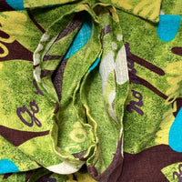 SUN SURF サンサーフ SS31201 足跡総柄 コットン 半袖アロハシャツ ライムグリーン sizeM 瑞穂店