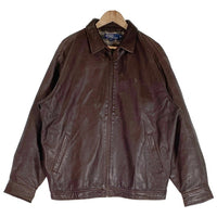 90's Polo by Ralph Lauren ポロバイラルフローレン Genuine Leather Jacket ラムレザー ジャケット ブラウン Size XL 福生店
