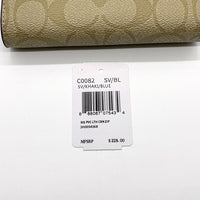 COACH コーチ C0082 シグネチャー 二つ折り財布 PVCレザー カーキ ブルー 福生店