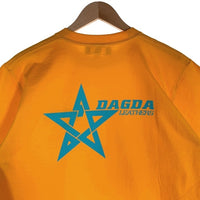 Dagda Leathers ダグダレザーズ プリントTシャツ 袖刺繡 イエロー 旧マッコイ 滝沢氏 Size M 福生店
