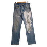 better with age ベターウィズエイジ Levi's リーバイス 501 デニムパンツ プリント 刺繡 Recycled Garment インディゴ ダメージ Size 32 福生店
