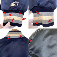 90's STARTER スターター GEORGETOWN ジョージタウン ナイロン スタジャン ワッペン ネイビー USA製 Size S 福生店