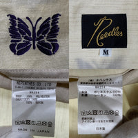 Needles ニードルズ S/S Cowboy One-Up Shirt Poly Slub Sateen サテン 半袖 シャツ ベージュ MR254 Size M 福生店
