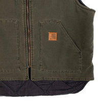 90's Carhartt カーハート ダックベスト キルティングライナー モスグリーン V02MOS Size XL 福生店