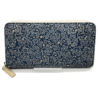 INDEN-YA インデンヤ Keith Hering キース・ヘリング 束入F ラウンドファスナー 長財布 ネイビー 印傳屋 福生店