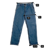 Carhartt カーハート フランネルチェックライナー デニムカーペンターパンツ インディゴ ウォッシュ加工 B236 DST メキシコ製 Size 34×32 福生店