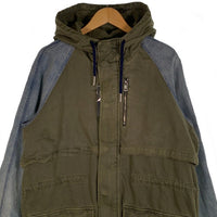 DIESEL ディーゼル 17SS D-DYNA JACKET デニム切替 モッズコート オリーブ ライトブルー Size L 福生店