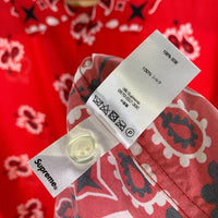 SUPREME シュプリーム 21SS Bandana Silk S/S Shirt バンダナ シルク ショートスリーブシャツ オープンカラー レッド Size XL 福生店