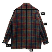 McGREGOR マクレガー ニチメン クルミボタン チェック ウールジャケット ボルドー sizeL 瑞穂店