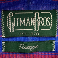 GITMAN BROTHERS ギットマンブラザーズ USA製 ストライプ プルオーバー 長袖シャツ ブルー sizeM 瑞穂店