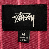 STUSSY ステューシー ハーフジップ ストライプ ポロシャツ ピンク sizeM 瑞穂店