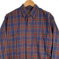 80-90's Calvin Klein カルバンクライン コットン チェックシャツ ブルー レッド 香港製 オールド Size M 福生店