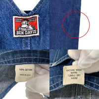70-80's BEN DAVIS ベンデイビス デニム オーバーオール インディゴ USA製 Size W 約86cm 福生店