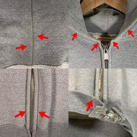 TENDERLOIN テンダーロイン T-ZIP UP PARKA ジップアップスウェットパーカー グレー ラグランスリーブ ロゴ刺繡 Size L 福生店