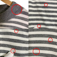 90's LONG JOHN ロングジョン ボーダー ロングスリーブTシャツ コットン グレー ホワイト USA製 Size M 福生店