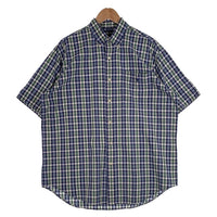 Ralph Lauren ラルフローレン BLAIRE ボタンダウン 半袖チェックシャツ ブルー Size M 福生店