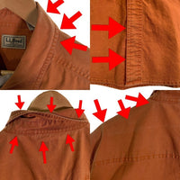 L.L.Bean エルエルビーン コットン ショートスリーブ ワークシャツ オレンジ O PD71 Size L-R 福生店