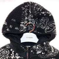 FIRST DOWN ファーストダウン 別注 フリースジャケット ペイズリー柄 ブラック 203-1511 Size L 瑞穂店