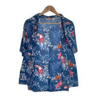 Michael Gerald ミカエルジェラルド レーヨン アロハシャツ ブルー オオハシ Size S 福生店