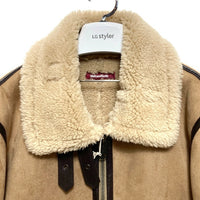 HIDE AND SEEK ハイドアンドシーク B-3 JACKET フェイクムートン フライトジャケット ベージュ HJ-110122 Size M 瑞穂店