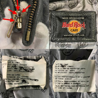 Hard Rock Cafe ハードロックカフェ PITTSBURGH ジップアップ レザージャケット ブラック 刺繡 Size XL 福生店