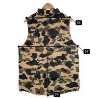A BATHING APE アベイシングエイプ ナイロン リバーシブルダウンベスト カモフラージュ パープル 001LJ0801019X Size L 福生店