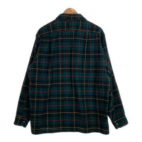 70's PENDLETON ペンドルトン オープンカラー ウール タータンチェック ボードシャツ グリーン Size XL 福生店