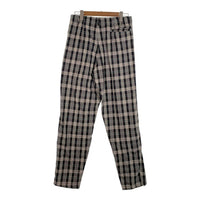 80's STUSSY ステューシー コットン チェック柄 1タックスラックス パンツ ブラック グレー USA製 黒タグ Size 32 福生店