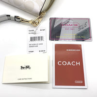COACH コーチ C4452 シグネチャー PVCレザー ラウンドファスナーウォレット 長財布 ホワイト ストラップ 福生店