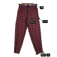 80-90's STUSSY ステューシー チェック柄 コットン イージーパンツ テーパード レッド ベルト ビーチ USA製 Size S 福生店