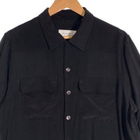 EQUIPMENT エキプモン オープンカラー シルクシャツ ブラック フラップポケット Q937-TP03881 Size L 福生店