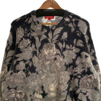 SUPREME シュプリーム 19SS Printed Floral Angora Sweater フローラル プリント クルーネック セーター グレー Size L 福生店