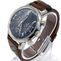 TIMEX タイメックス メンズ マーリン クロノグラフ ウォッチ 腕時計 ブルー文字盤 ブラウンレザーベルト TW2W10200 福生店