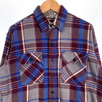 80‘s Prentiss Outdoors プレンティスアウトドアーズ Flannel L/S Shirts フランネルシャツ 長袖 ブルー グレー USA製 Size M 福生店