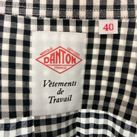 DANTON ダントン JD-3568 丸えりチェックシャツ ホワイトxブラック size40 瑞穂店